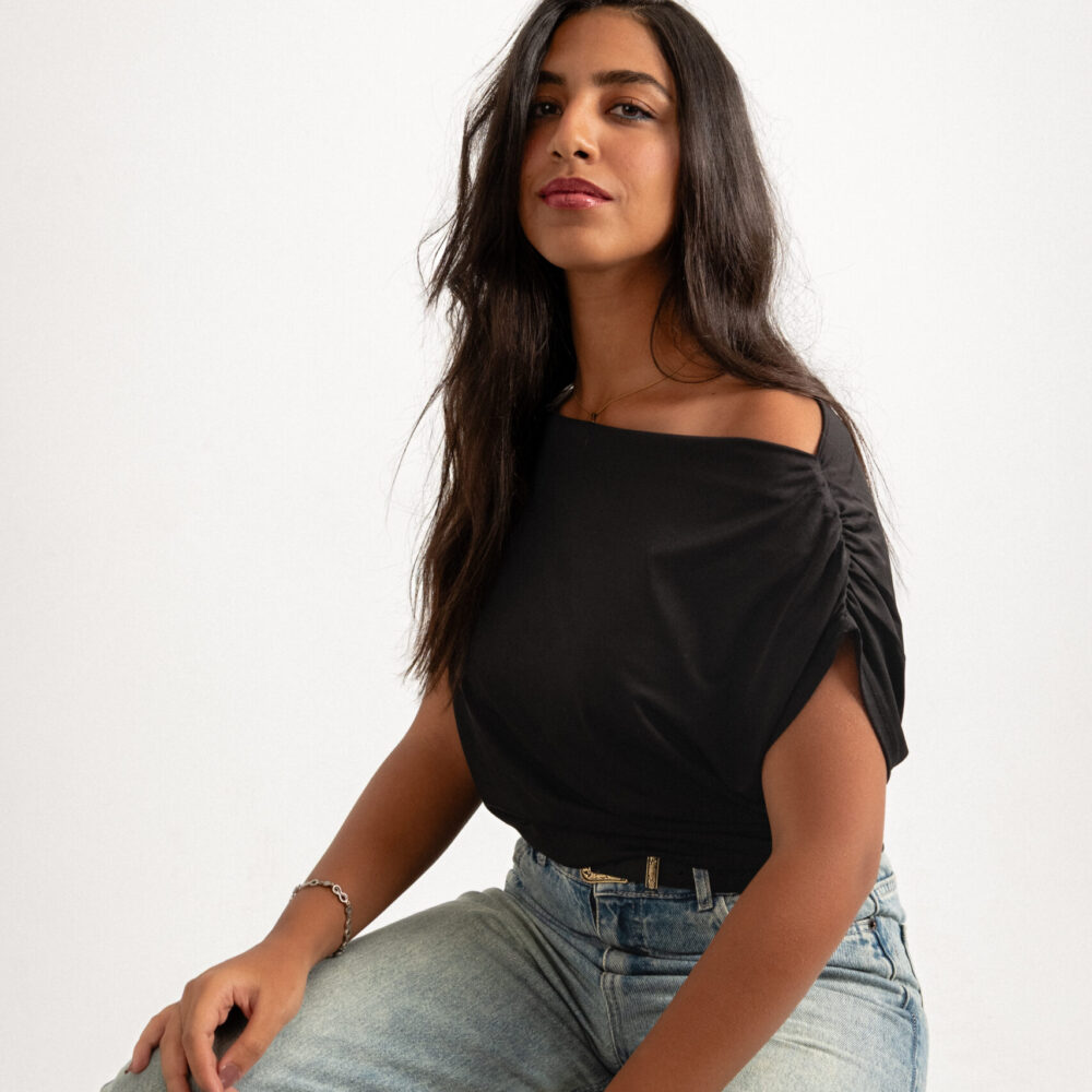 Ruffled Relaxed Off-Shoulder